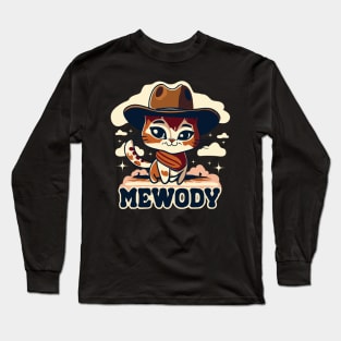 Meowdy! Cowgirl  Cat Says Howdy Hello Long Sleeve T-Shirt